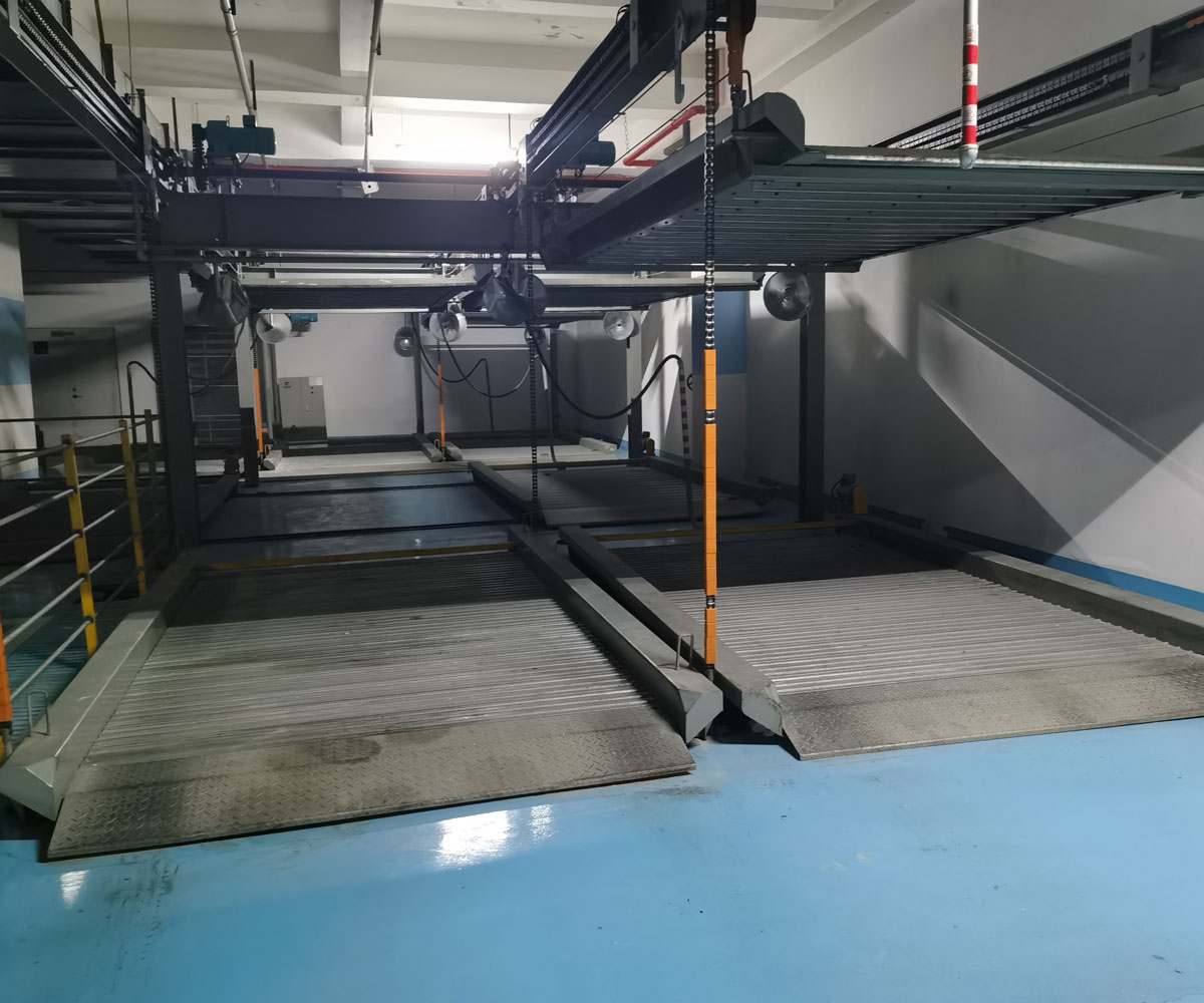 湖北負一正四地坑式PSH5D1五層升降橫移機械式停車設備